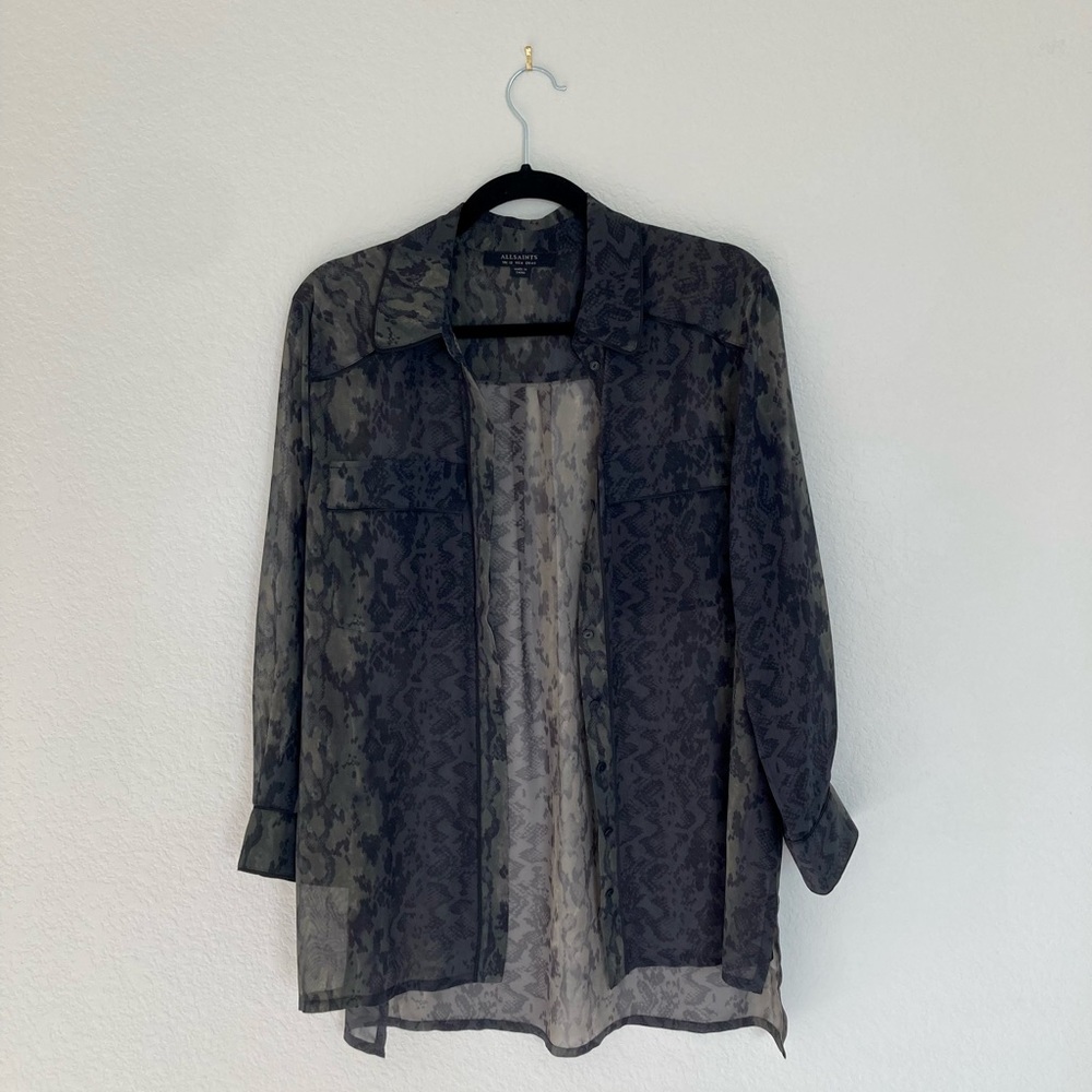 All Saint Shirt. Size 8. 100% Polyester.